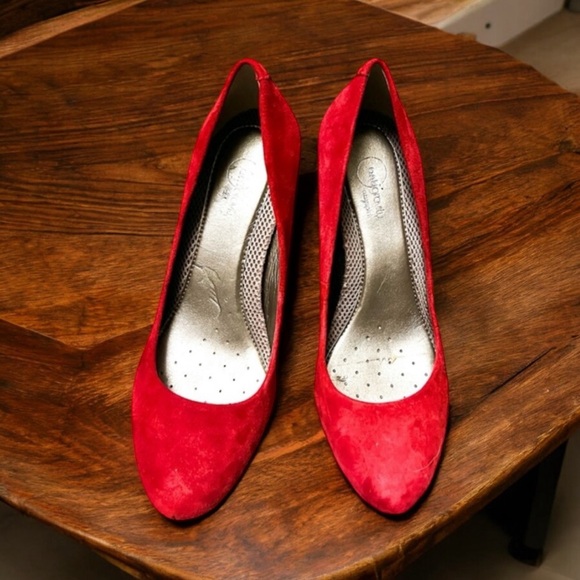 👠Anti Gravity Easy Spirit Red Suede Size 8W - Picture 2 of 8